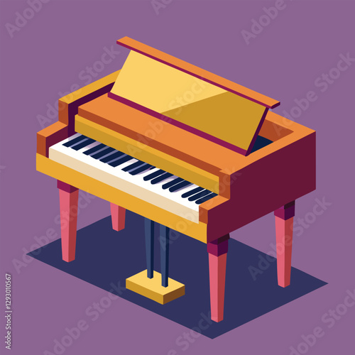 Piano keyboard seamless. Top view. Realistic detailed shaded piano keys. Simple beautiful design. Musical background. Music instrument. Flat style vector illustration.