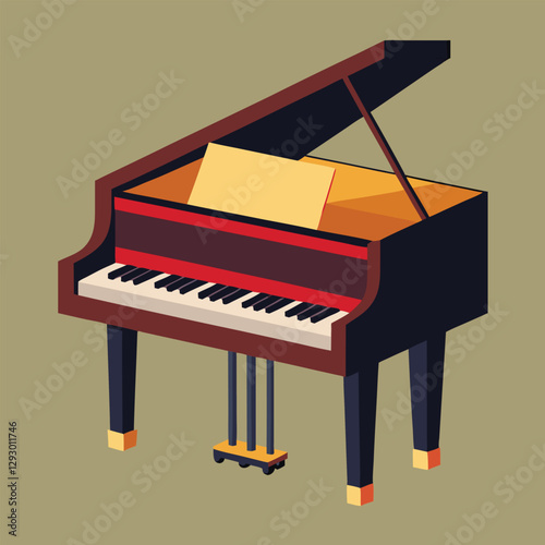 Piano keyboard seamless. Top view. Realistic detailed shaded piano keys. Simple beautiful design. Musical background. Music instrument. Flat style vector illustration.