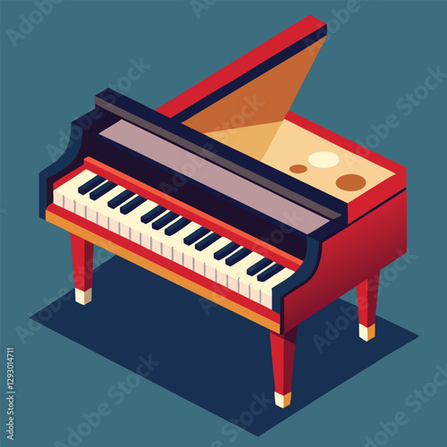Piano keyboard seamless. Top view. Realistic detailed shaded piano keys. Simple beautiful design. Musical background. Music instrument. Flat style vector illustration.