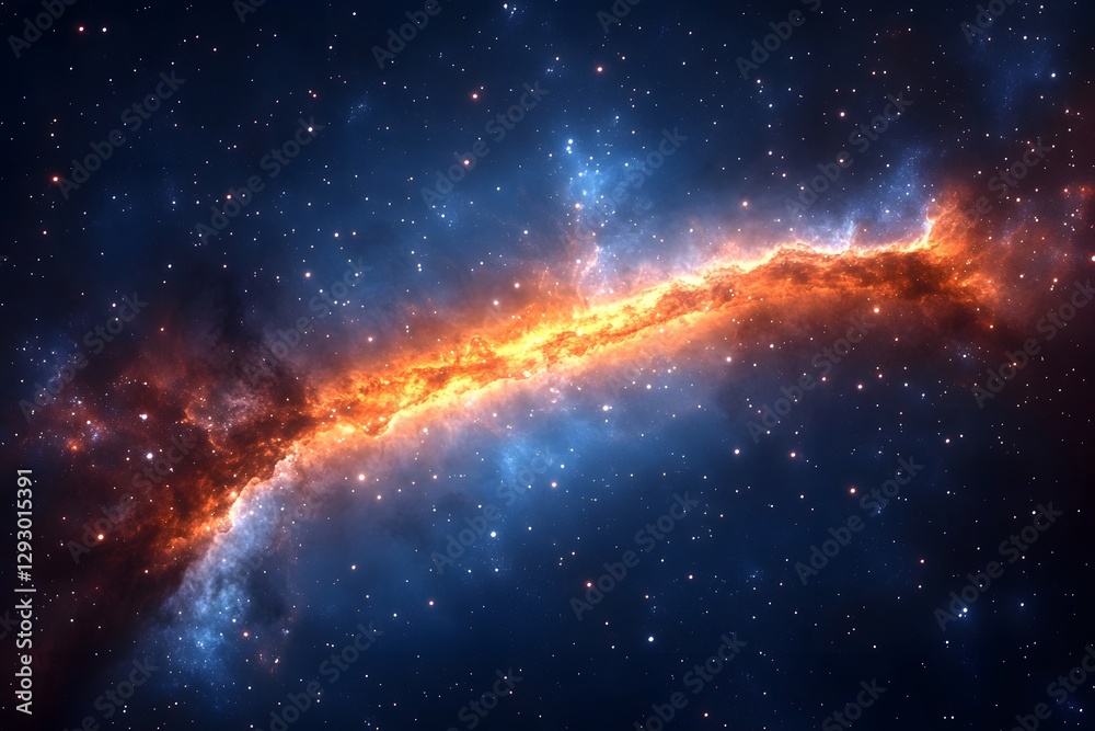 Majestic Cosmic Nebula with Vibrant Orange and Blue Hues - Perfect for Space-Themed Posters and Designs Majestic Cosmic Nebula with Vibrant Orange and Blue Hues - Perfect for Space-Themed Posters and Designs
