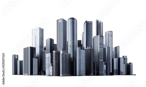 Modern City Skyline with Skyscrapers