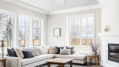 Carbon monoxide detection in a cozy family room with modern furniture. Featuring protection and comfort