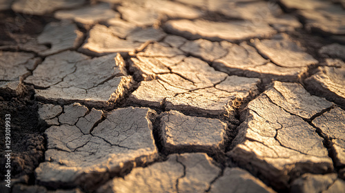 parched cracked earth with deep fissures and dry soil patterns 