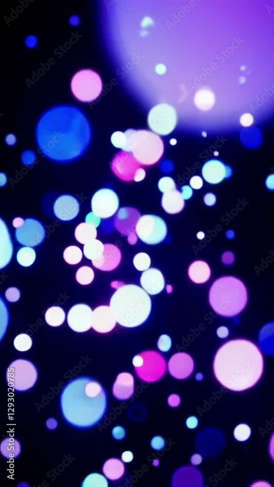 Vibrant bokeh lights dance in dynamic purple and blue animation background Vibrant bokeh lights dance in dynamic purple and blue animation background