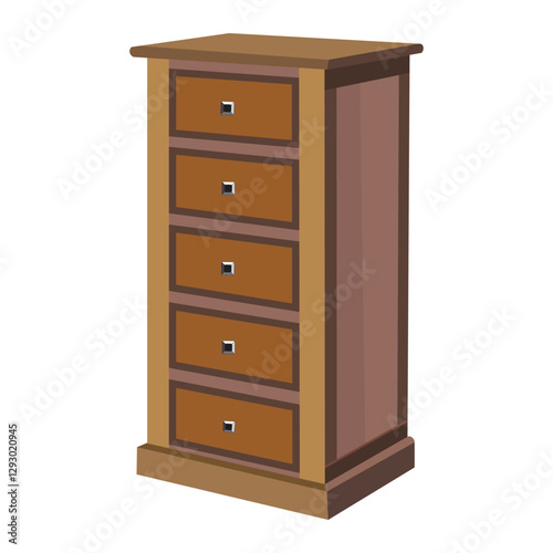 Wooden chest of drawers with classic design, tall storage cabinet for home furniture