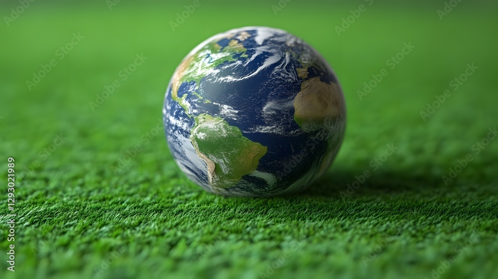 Earth on a verdant field