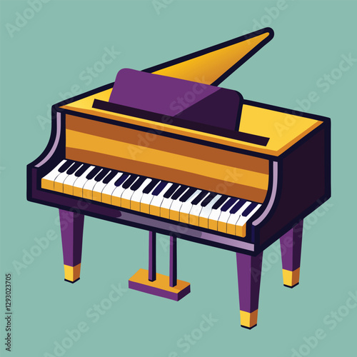 Piano keyboard seamless. Top view. Realistic detailed shaded piano keys. Simple beautiful design. Musical background. Music instrument. Flat style vector illustration.