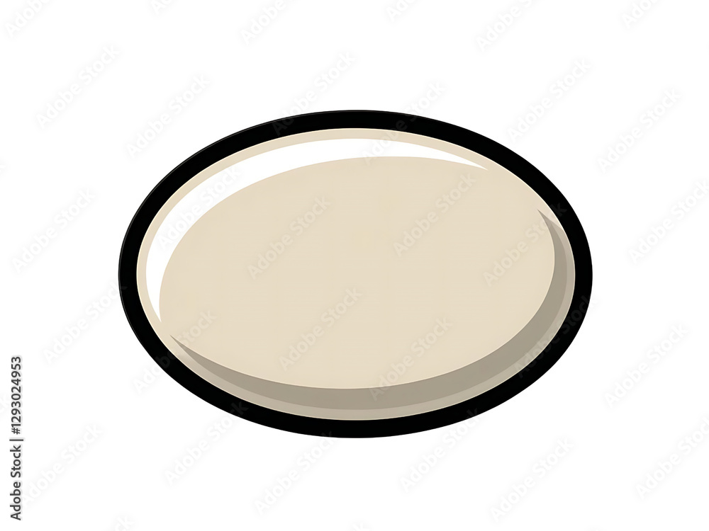 Creative speech bubble design on blank plate digital art minimalist style flat view conceptual expression