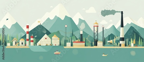 A mountain range with a city in the foreground