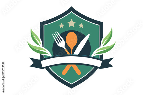 Sleek emblem design for a nonprofit organization focused on sustainable food initiatives, Craft a sleek emblem for a nonprofit organization that provides free meals to those in need