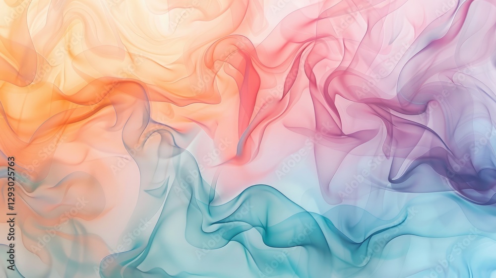 Obraz premium Abstract vivid colorful wave flowing express dreamy texture. Seamless texture vividness pastel swirling convey sense of gentle and soft emotion scene perfect for effect and graphic design. AIG61.