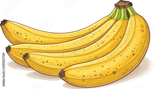 Banana in Isolated background illustration vector design, Banana illustration vector Design