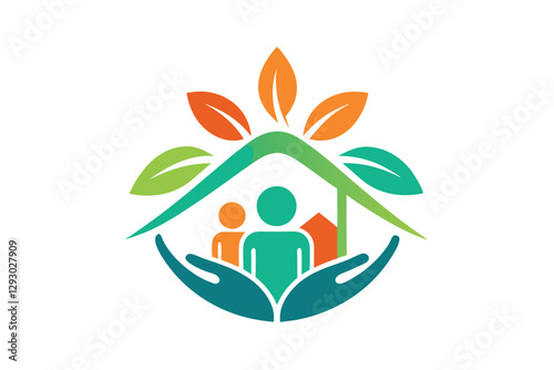 Minimalist logo design for a charity focused on community support and environmental wellness, Create a minimalist logo for a charity dedicated to providing food assistance to families in need