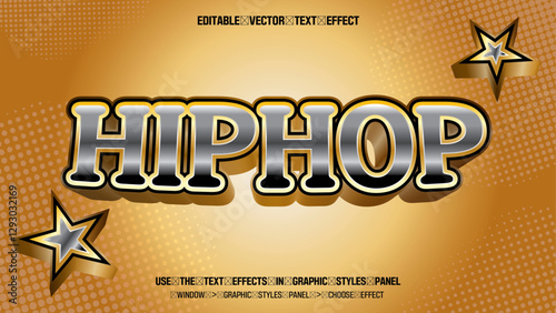 편집 가능한 텍스트 이펙트 Editable vector text effect Hiphop