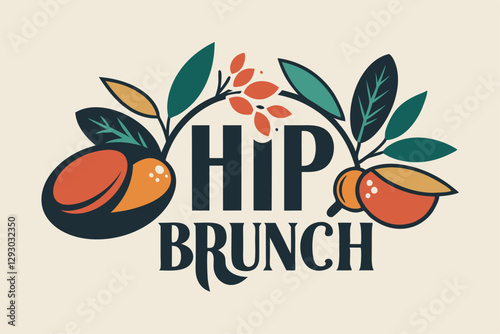 Design a sleek logo highlighting vibrant fruit motifs for a stylish brunch establishment, Develop a sleek and contemporary logo for a cloud computing brand