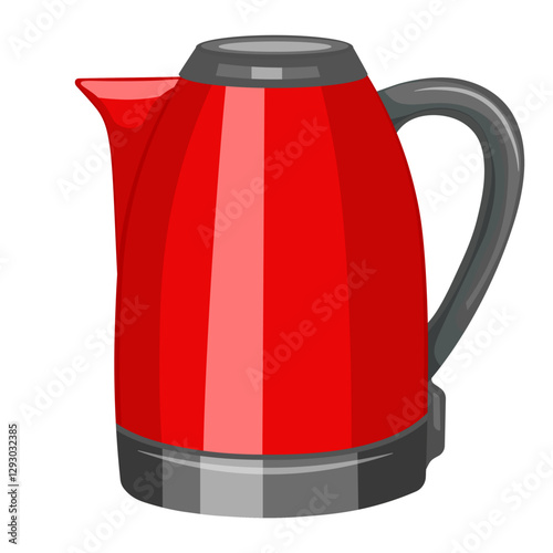 Electric kettle red without background