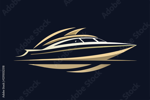 A luxury yacht logo features sleek lines and a stylish design, embodying elegance and modern aesthetics, Create a minimalist logo for a sleek and upscale tech store