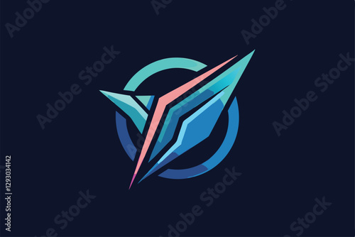 A striking logo design embodies modern technology with sharp lines and vibrant colors for a tech startup, Create a sleek and modern design for a tech incubator logo