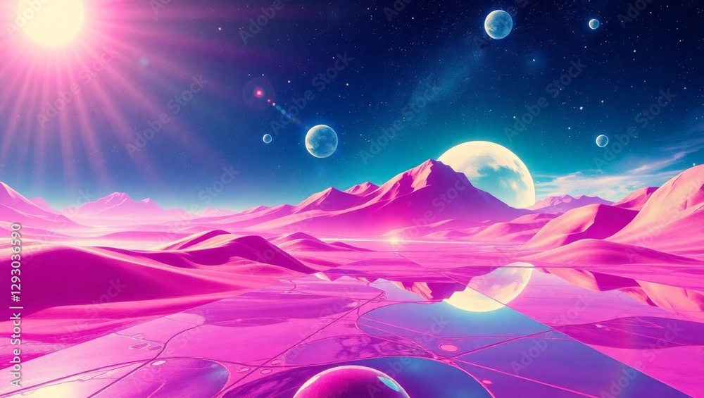 Naklejka premium Geometric Intergalactic Abstract