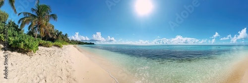 Tropical Beach Paradise Scene photo