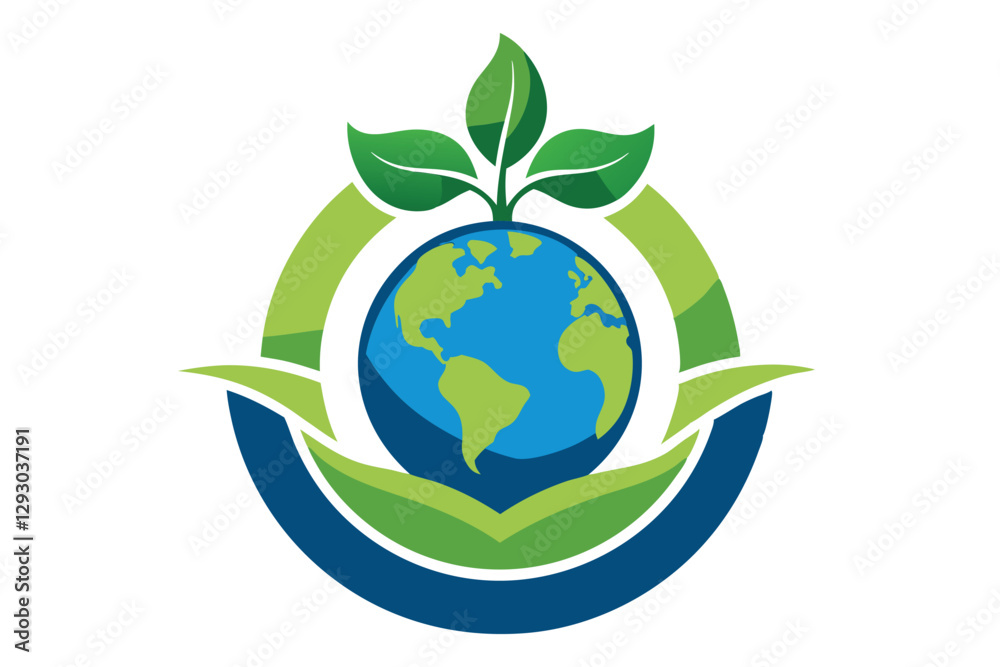 A logo represents the essence of environmental protection and global consciousness, featuring earth and leaves, Design a logo that symbolizes the importance of environmental conservation A logo represents the essence of environmental protection and global consciousness, featuring earth and leaves, Design a logo that symbolizes the importance of environmental conservation