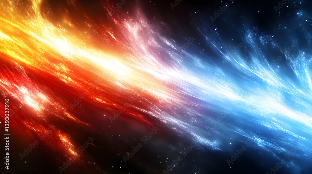 Obraz premium Cosmic Fire and Ice Clash