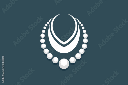 A minimalist logo showcases a timeless pear design, emphasizing simplicity and elegance, Design a minimalist logo featuring a timeless pearl necklace