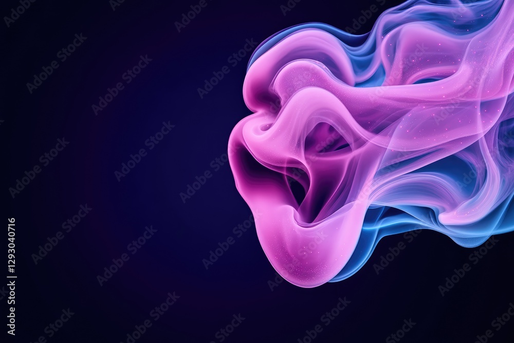 Abstract pink and blue smoke creating swirling shapes on dark background Abstract pink and blue smoke creating swirling shapes on dark background