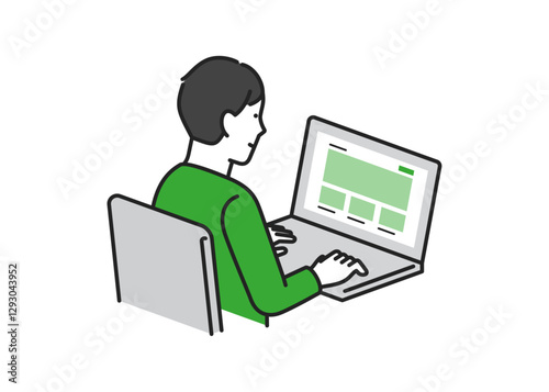 WEBを観覧する男性