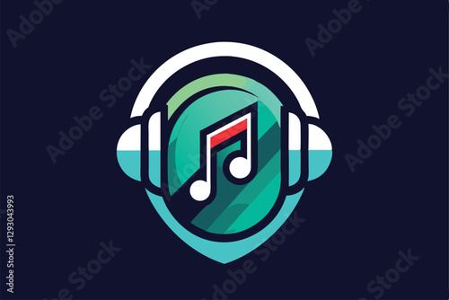 Creating a stylish logo that showcases musical elements using simple geometric shapes and vibrant colors, Design a sleek and simple logo for a music streaming service