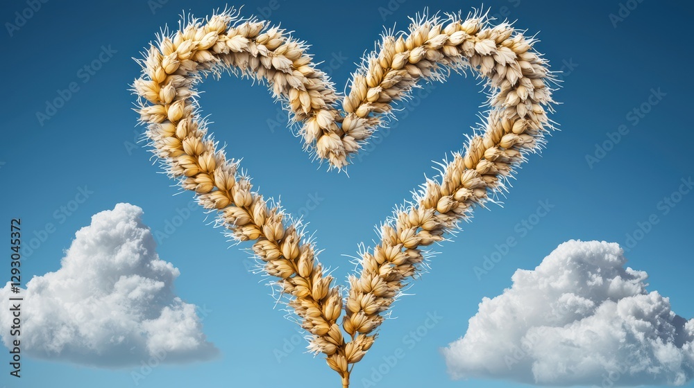 Naklejka premium A heart made of wheat stalks.
