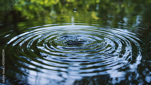expanding outward from a single drop in a still pond 