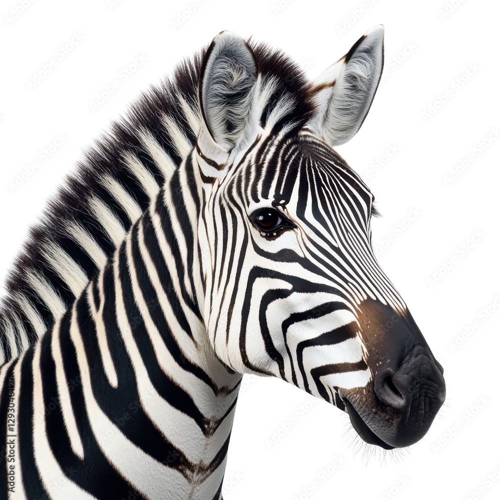Naklejka premium Zebra head and mane closeup in bold lighting