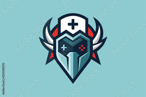Creator develops a sleek logo combining gaming and medical themes for a contemporary brand identity, Develop a minimalist logo with a subtle nod to gaming culture