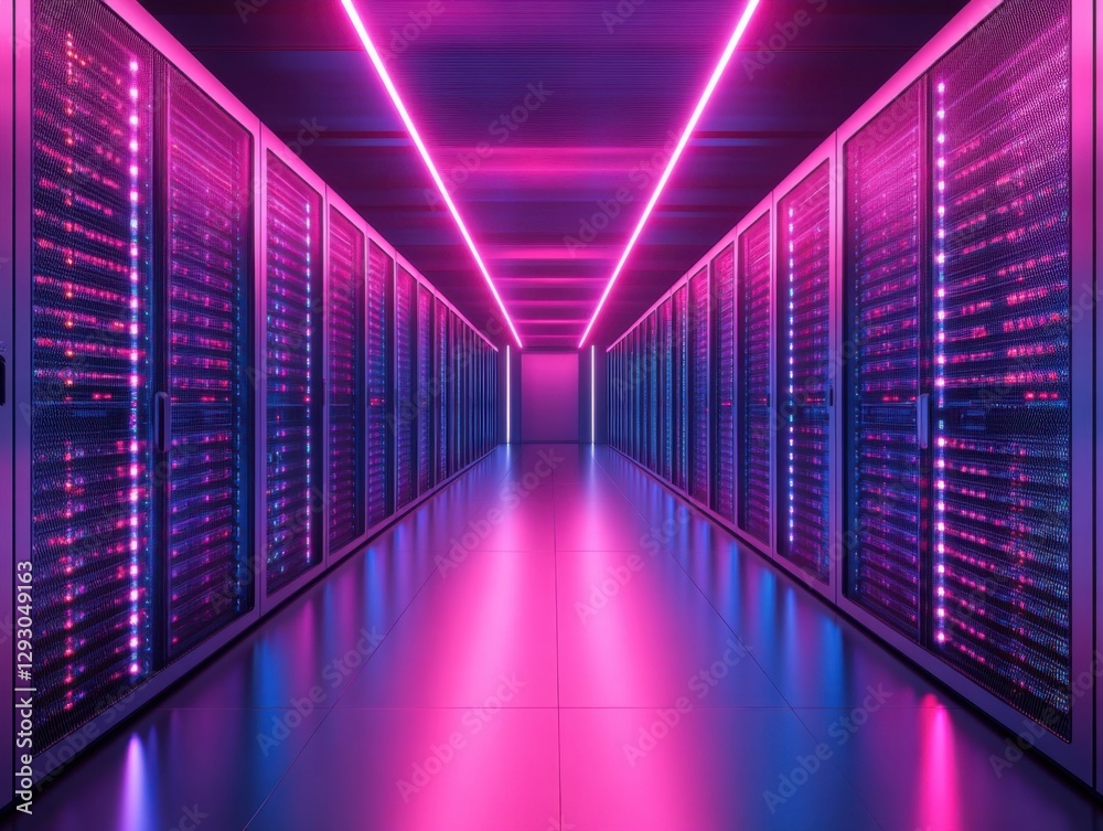 Fototapeta premium Modern Data Center with High-Performance Servers