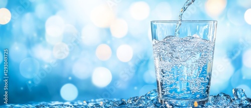A glass of water is poured into a glass