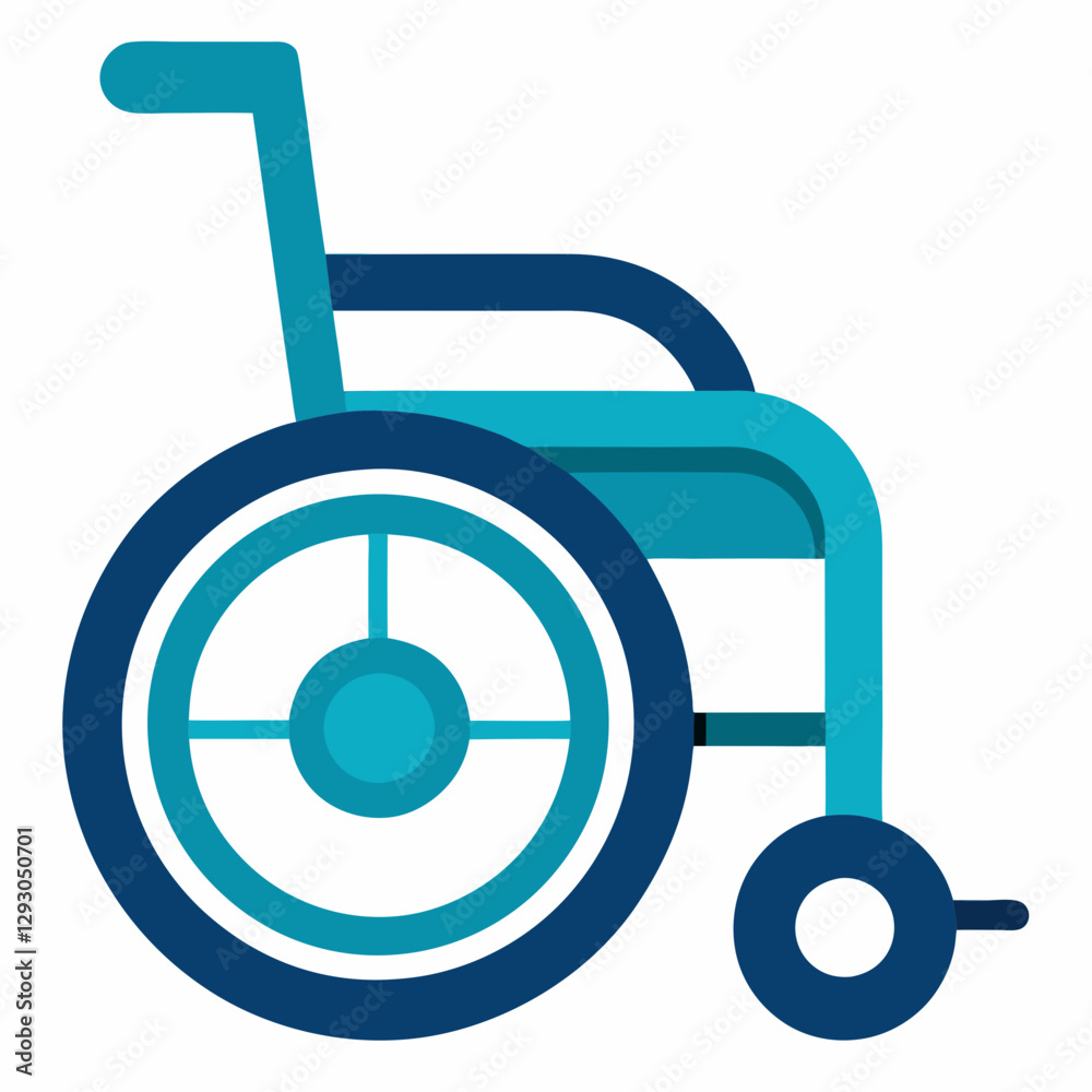 Wheelchair Symbol icon design with blue and teal colors Wheelchair Symbol icon design with blue and teal colors