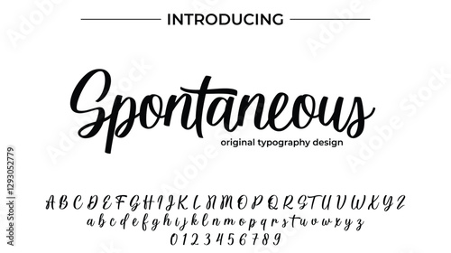 Spontaneous Font Stylish brush painted an uppercase vector letters, alphabet, typeface