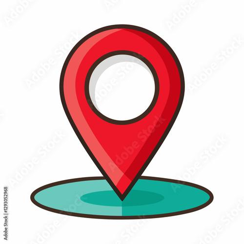 Location Pin icon on turquoise base