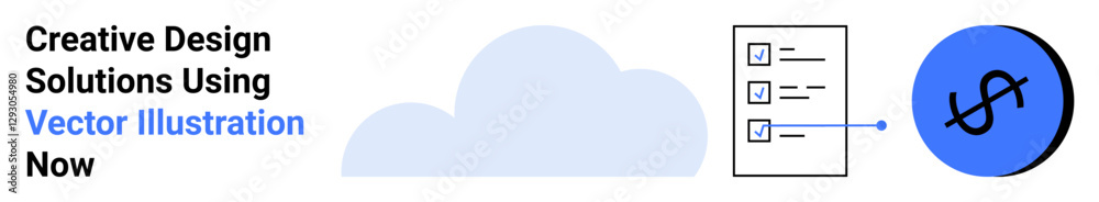 Cloud linked to a checklist and a financial icon, emphasizing digital organization and savings. Ideal for productivity, finance, cloud services, workflow, data management, technology, flat landing Cloud linked to a checklist and a financial icon, emphasizing digital organization and savings. Ideal for productivity, finance, cloud services, workflow, data management, technology, flat landing