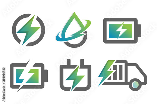 set of Energy Logo design. power  Icon Symbol . vector  Illustration