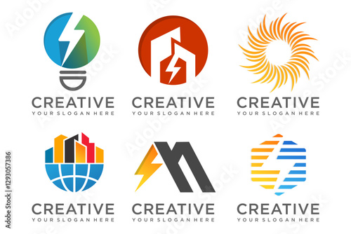 set of Energy Logo design. power  Icon Symbol . vector  Illustration