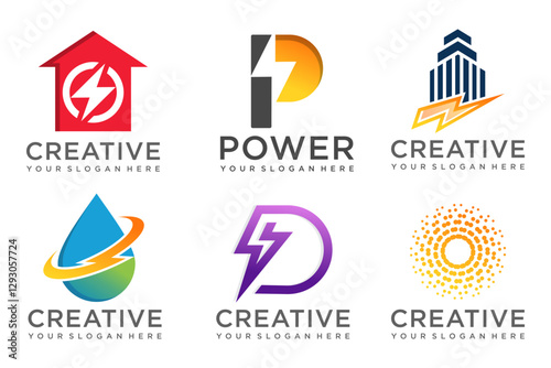 Free Download set of Energy Logo design. power  Icon Symbol . vector  Illustration - GFXLoad