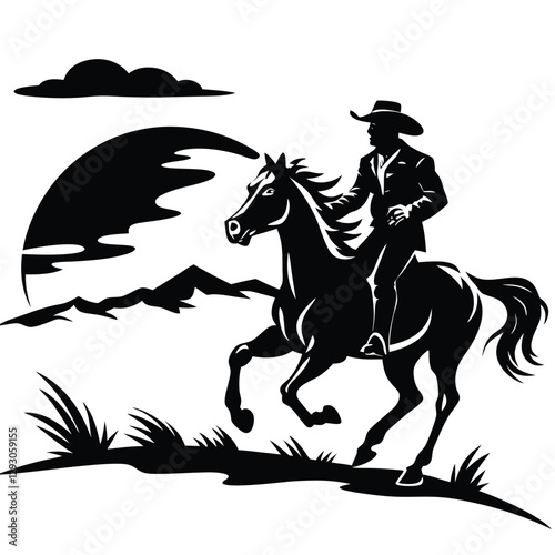 horse rider silhouette