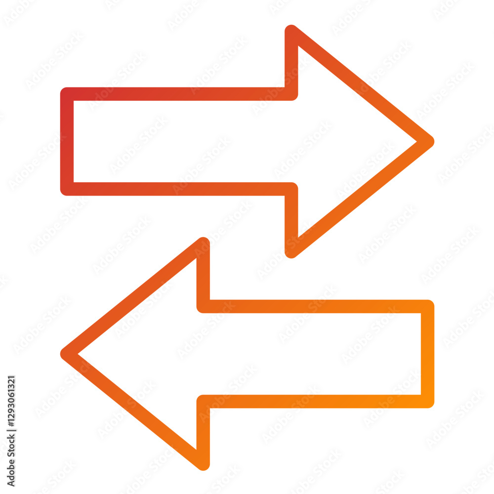 Vector Design Opposite Arrow Icon Style Vector Design Opposite Arrow Icon Style
