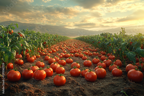 Tomato Abundance, A Vibrant Harvest Beneath the Dawning Sky