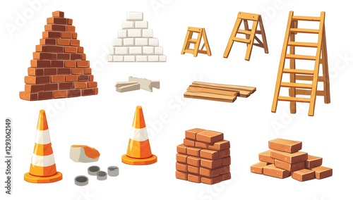 Construction tools and materials illustration photo