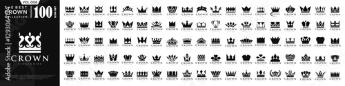 Crown icon set logo design. Crown sign collection. vector illustration