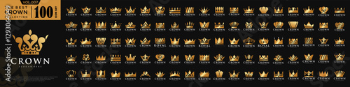 Crown icon set logo design. Crown sign collection. vector illustration