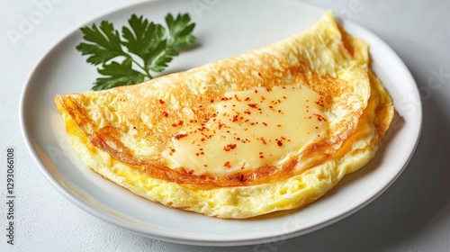 A heartwarming plate of cooked eggs served on a vibrant tablecloth with a fork ready for enjoying breakfast